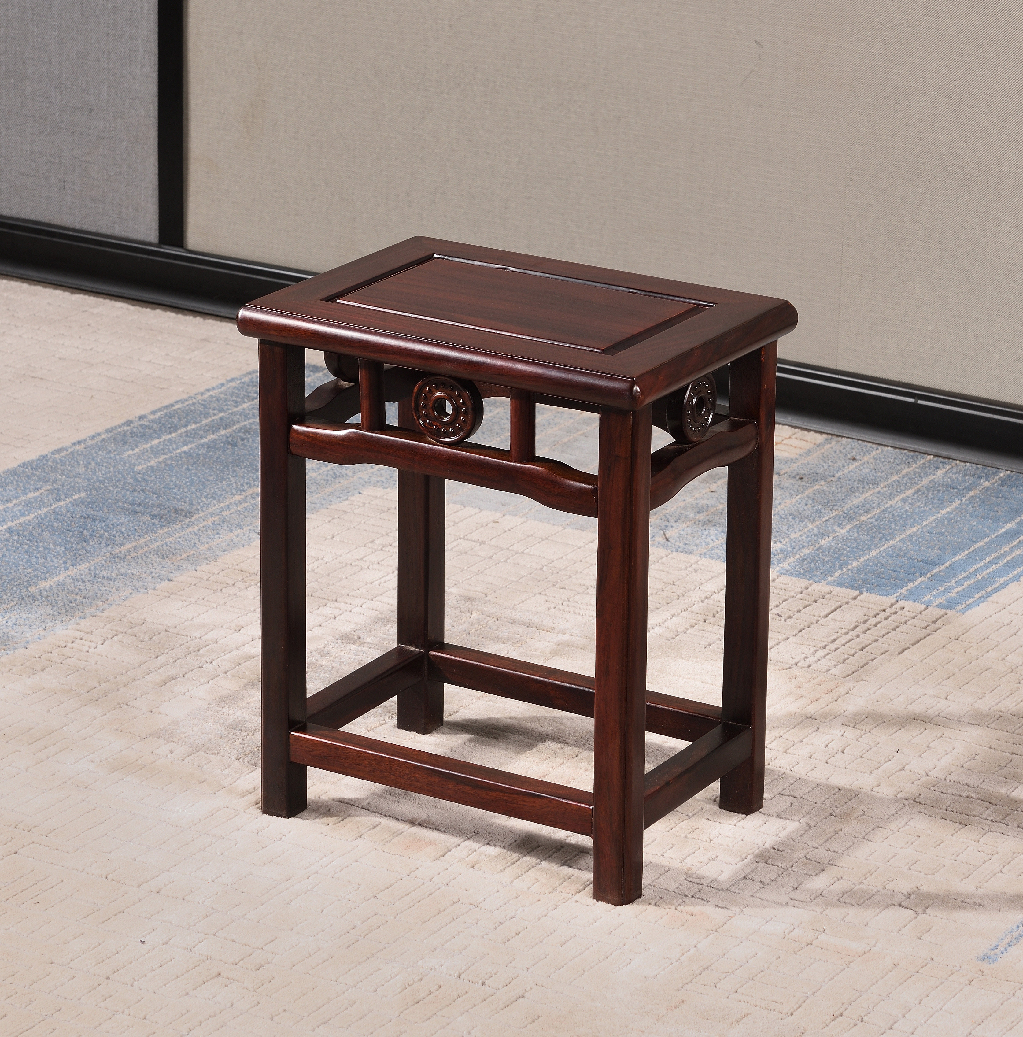 印尼酸枝小方方凳阔叶黄檀矮凳金钱红木凳子换鞋凳