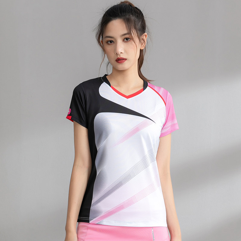 2022春夏新款羽毛球服女短袖比赛训练服速乒乓球羽毛球服