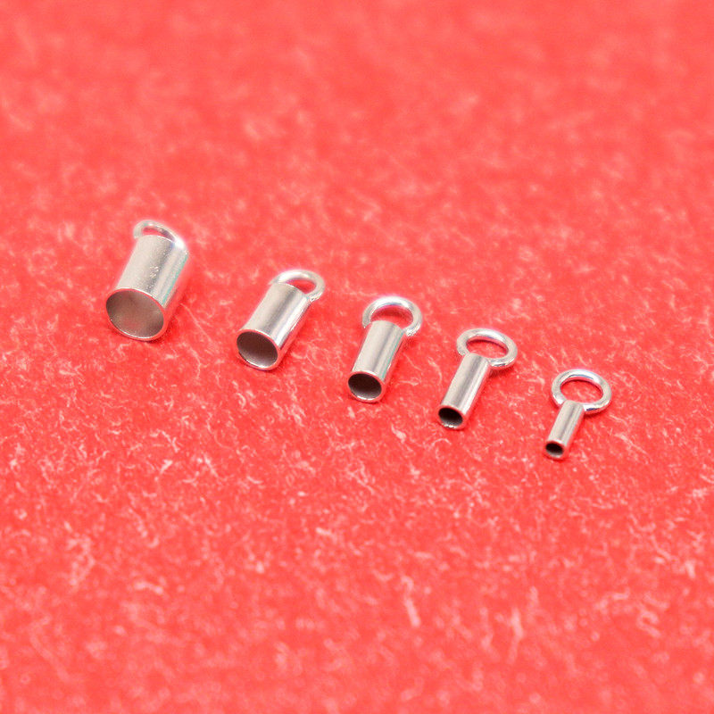 s925纯银项链接头调节头皮绳头diy配件项链断链维修补救扣子头