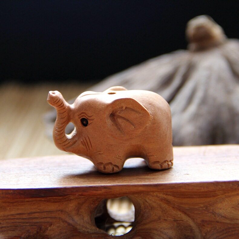 桃木雕刻小象大象饰品钥匙扣配件木质工艺品木雕
