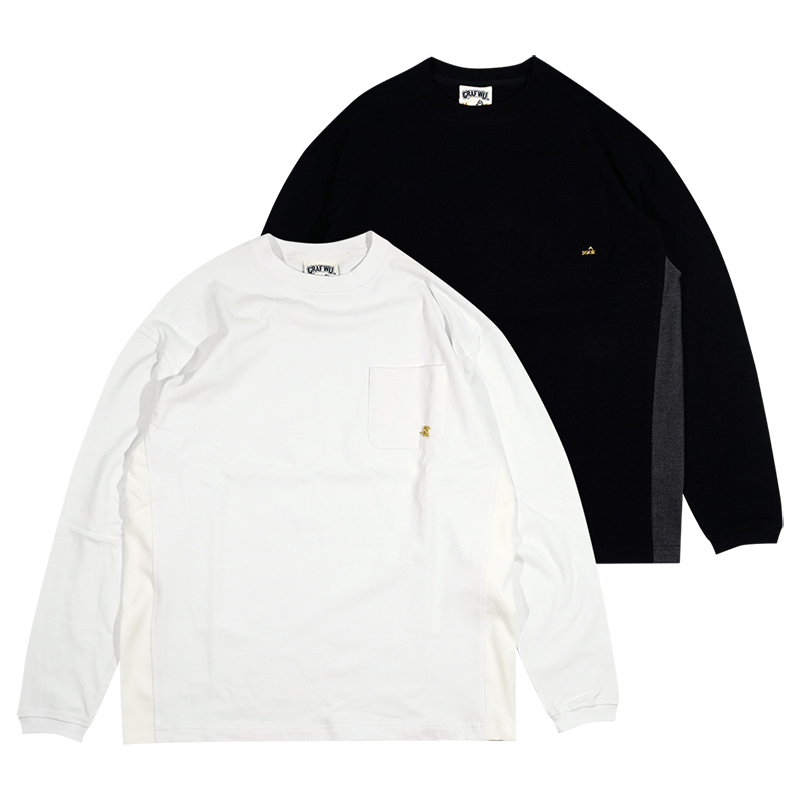 GRAF原创品牌黑白金属小天使长颈鹿拼接不同面料落肩重磅宽松长袖