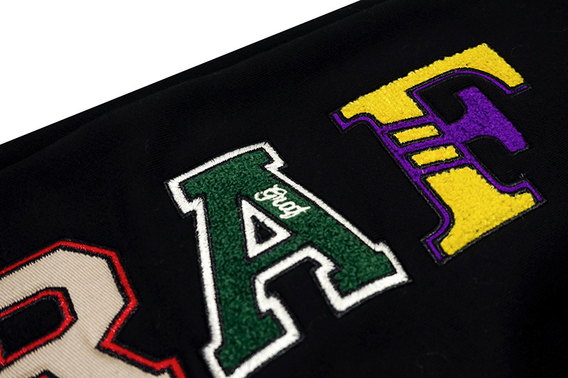 graf原创品牌多种工艺刺绣lakers配色字母美式休闲裤