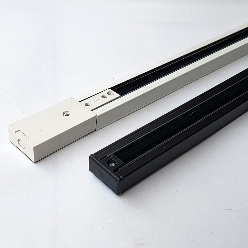 轨道条三线加厚扁铜芯滑轨客厅黑色铝滑道1m2米led射灯导轨条包邮