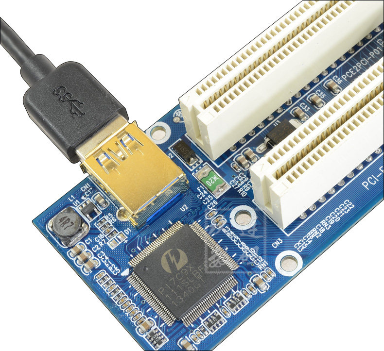 pcie转pci转接卡pcie转pci插槽扩展卡支持采集卡金税卡声卡2口