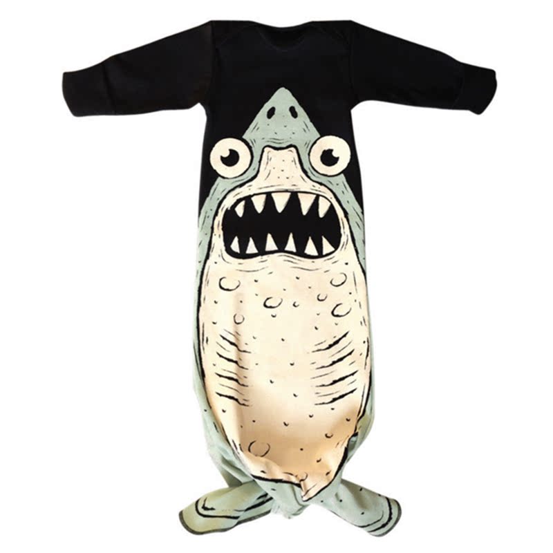 想想家定制ins爆款同款防踢被百日拍照美人鱼黑色鳄鱼婴儿睡袋