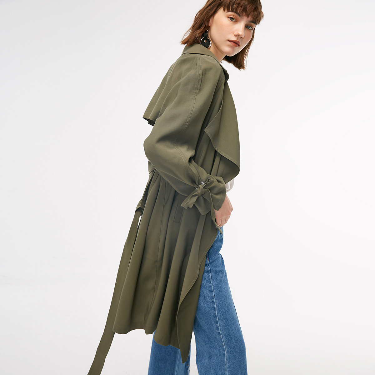 [热销]only春季新款简约宽松系中长款风衣外套女118336525