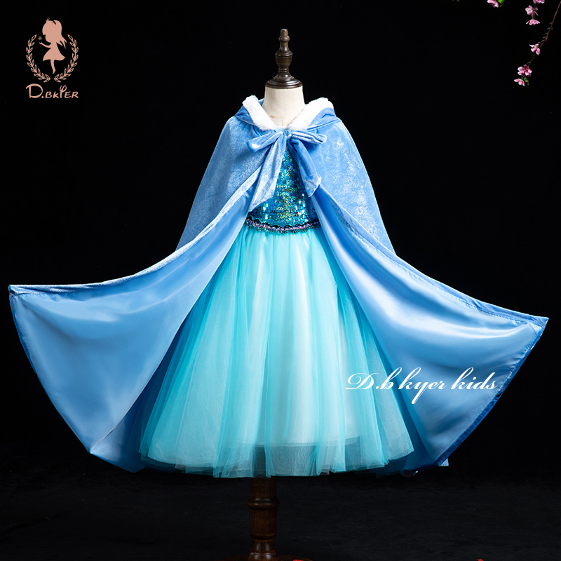 儿童礼服公主冰雪奇缘艾沙长裙女孩生日艾莎儿童礼服