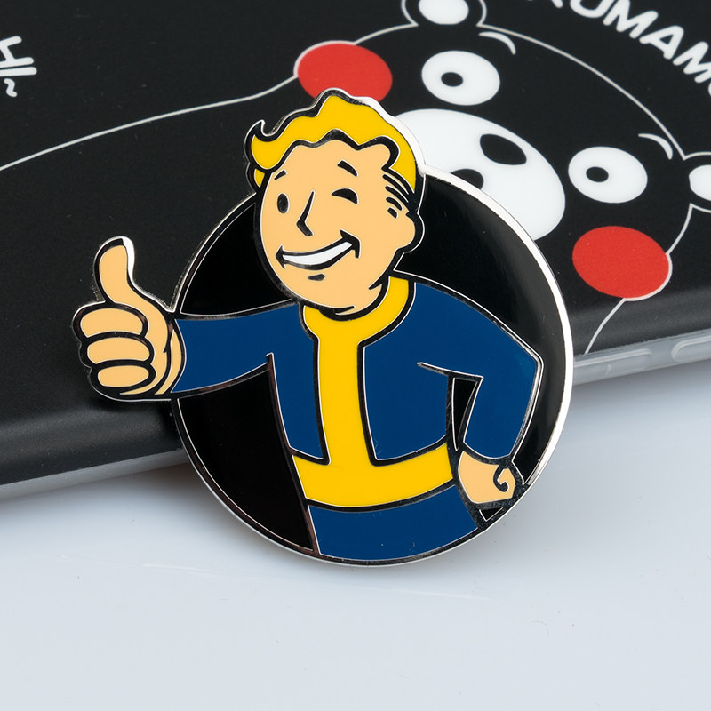 辐射vaultboy哔哔小子珐琅金属徽章钥匙扣吊坠周边游戏