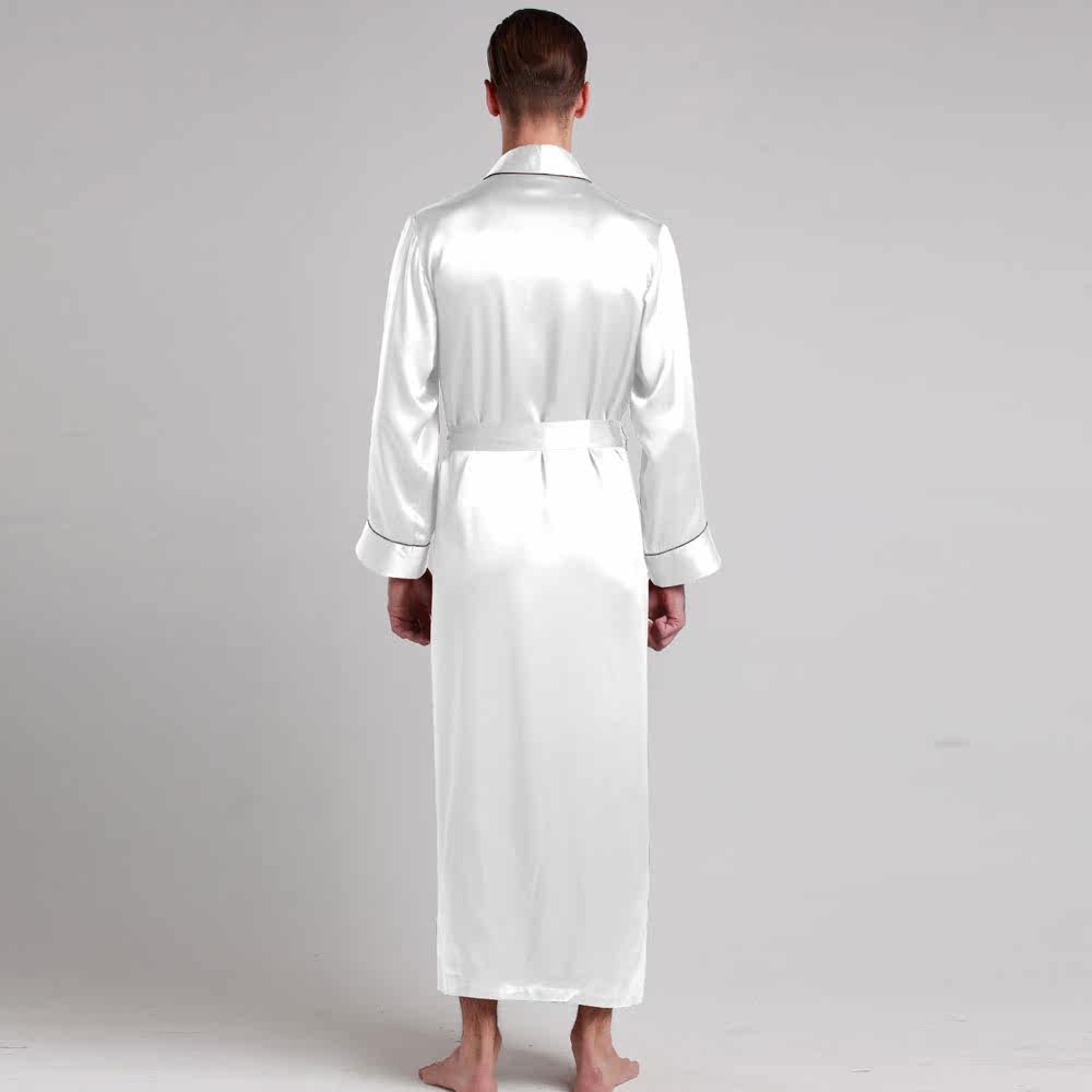 lilysilk真丝睡袍22姆米男士气质桑蚕丝睡衣丝绸浴袍家居服