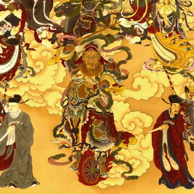 道教全神图挂画 诸真图总真图众神图神像画卷轴画 天地全神水陆画