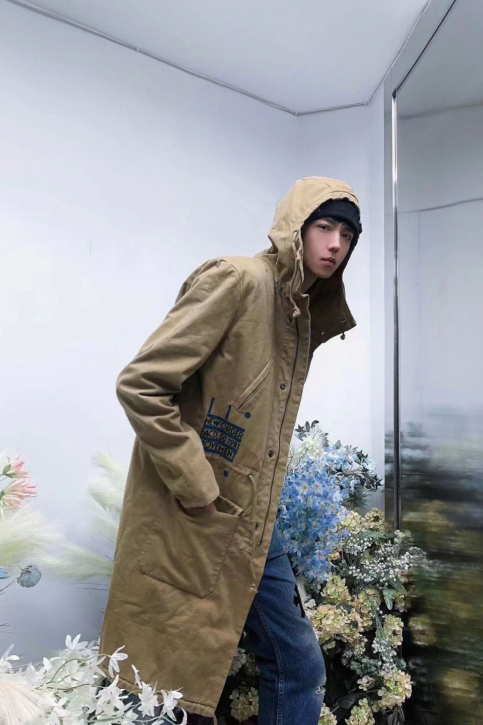 mu821现货rafsimonsarchivejacket花卉羊羔大衣风衣夹克