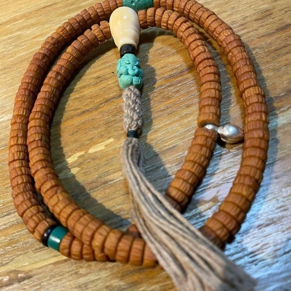 西藏热振寺药片百香菩提原皮原色柏香籽顺佛珠佛珠