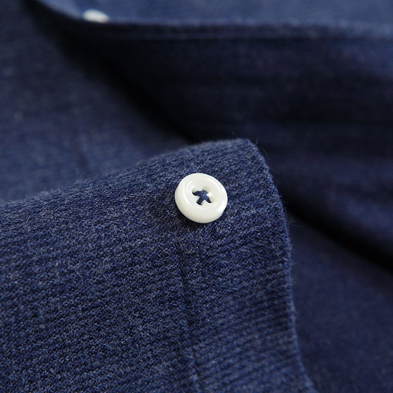 保罗2021春季新款腈纶衬衫长袖休闲修身纯色衬衫