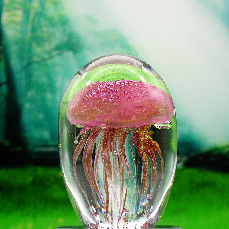 创意生日礼物夜光水晶球琉璃水母摆件男女女朋友摆件