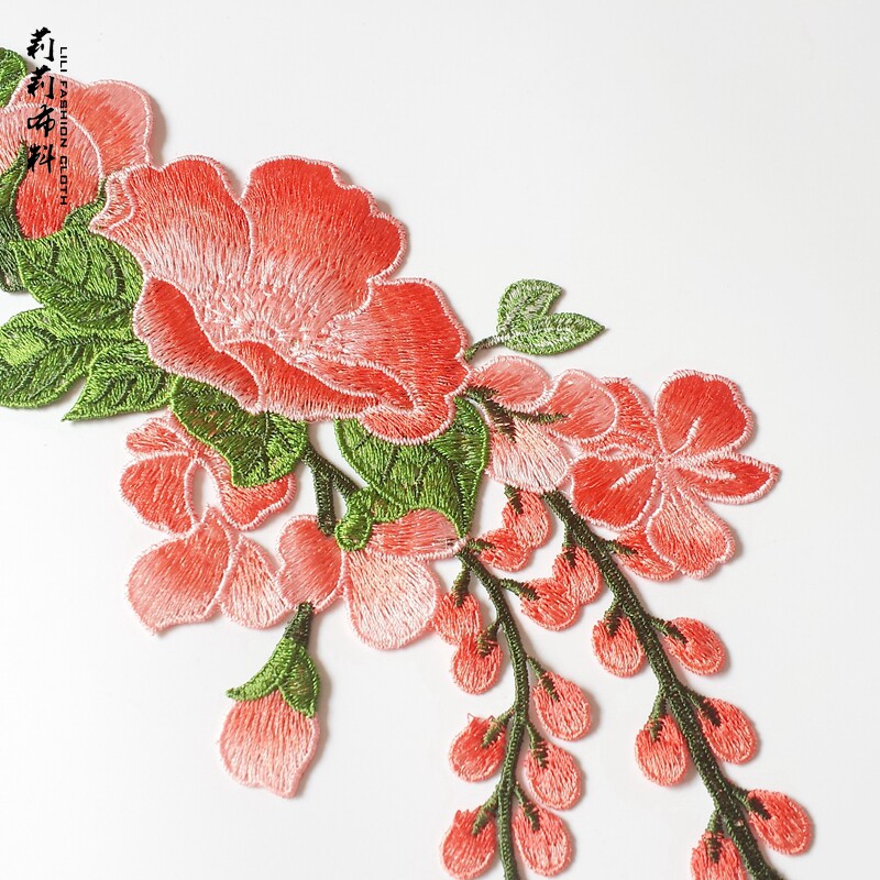 小梅梅花组合刺绣布贴衣服补丁贴花手工diy布贴