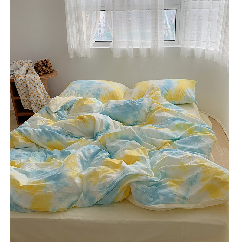 件套方寸之间得清大理民宿扎染艺术全棉水洗床单床品套件