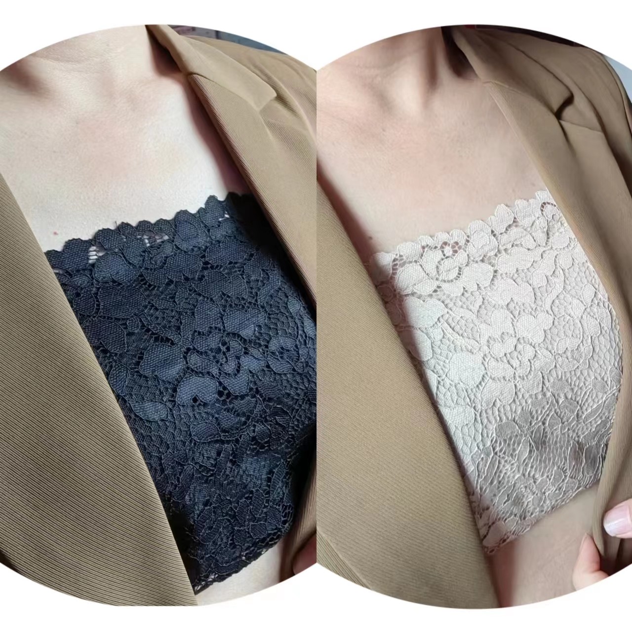 一片片式走光抹胸遮胸布低领神器胸挡布新款新款抹胸