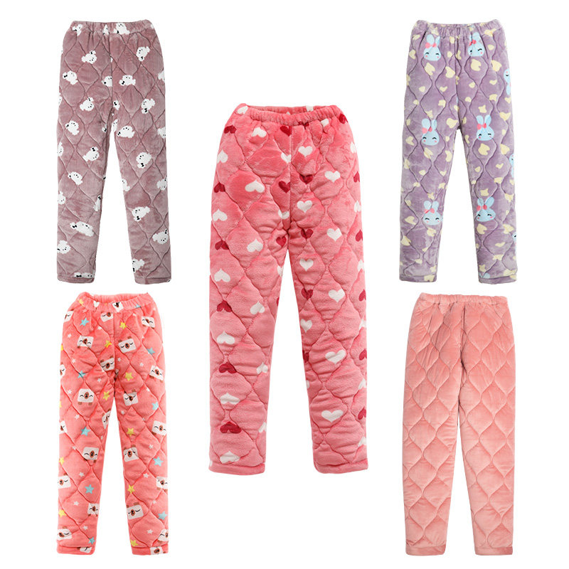 睡裤长裤可外家居暖暖加绒裤子睡衣瑚绒珊瑚睡裤