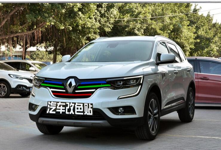 中网东风雷诺17款科雷傲个性改装贴纸前脸三色改色膜
