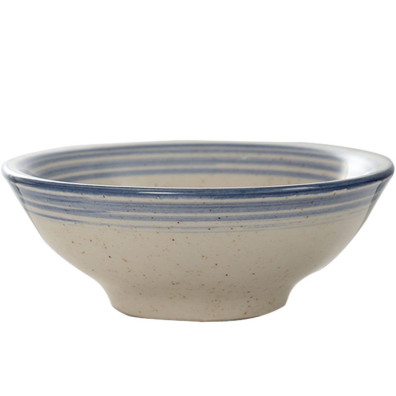 简约陶瓷蓝边复古斗笠小碗酒碗火锅店蘸料碗土餐厅饭店用餐具