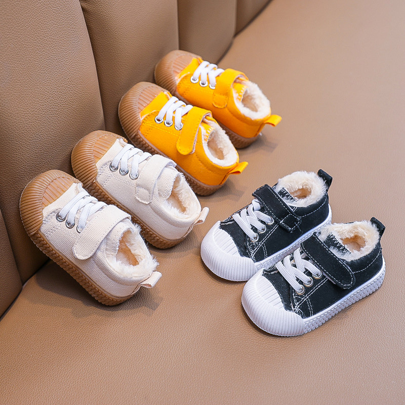 布鞋2021新款小宝宝学步幼儿纯色韩版男女儿童学步鞋