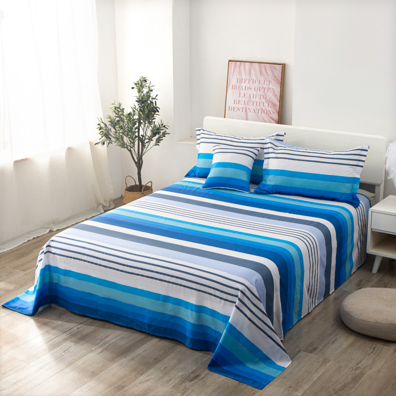 全棉床单单件双人15m纯棉ins条纹被单枕套床单