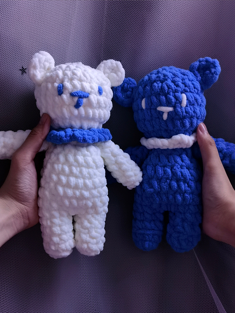 慕夏手创自制手工钩针冰条小熊玩偶编织diy材料毛线