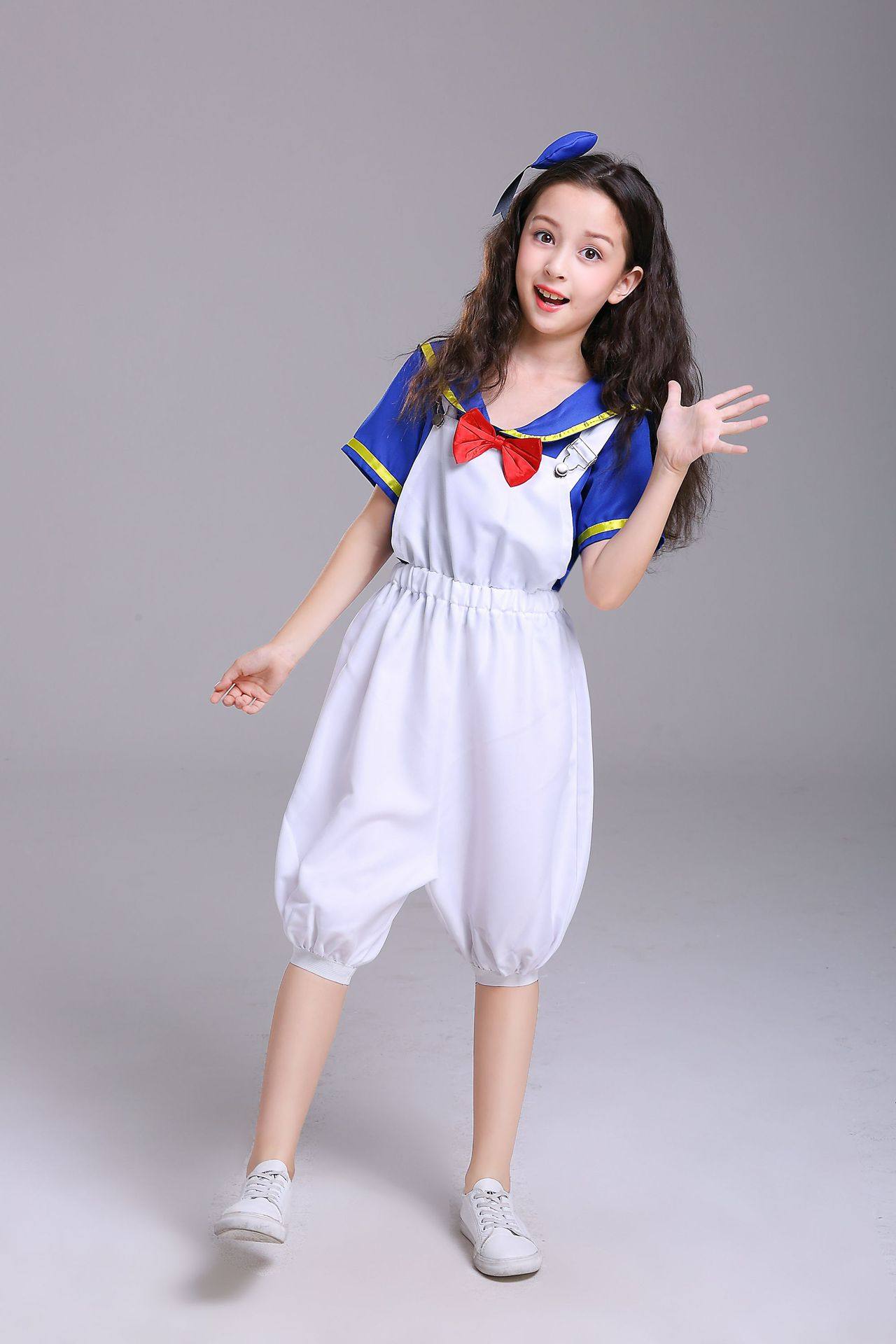 万圣节儿童服装女亲子小鸭子cos水手服话剧戏剧舞台表演服鸭子服