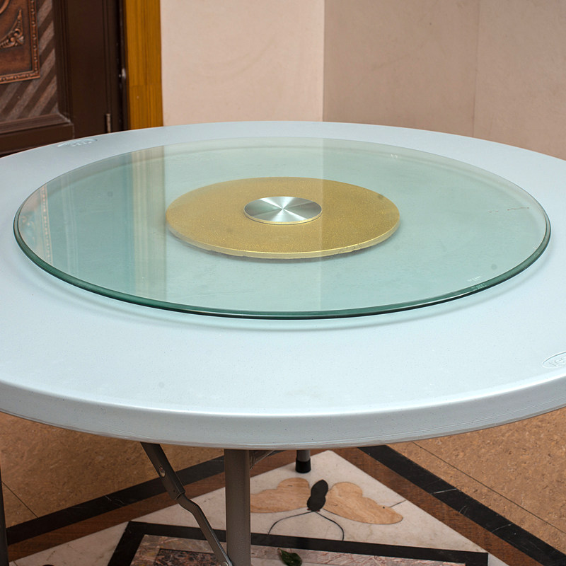 转盘圆形旋转钢化玻璃酒店饭店餐桌圆桌桌面圆盘转盘