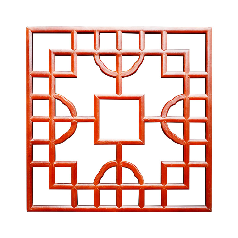 东阳木雕花窗吊顶走廊灯格实木镂空方形花格中式仿古装修挂件定制