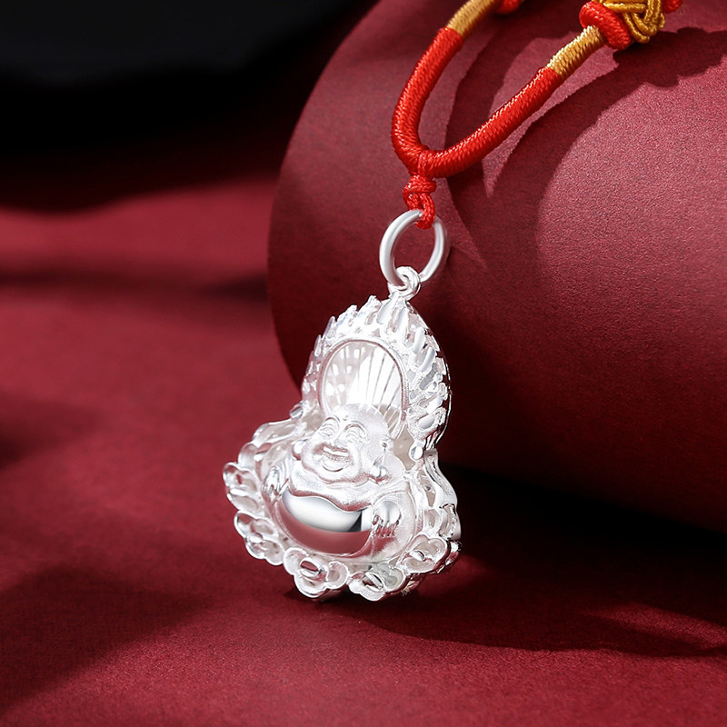 吊坠泰光银楼银佛宝宝银饰足银大肚佛公弥勒佛笑项坠