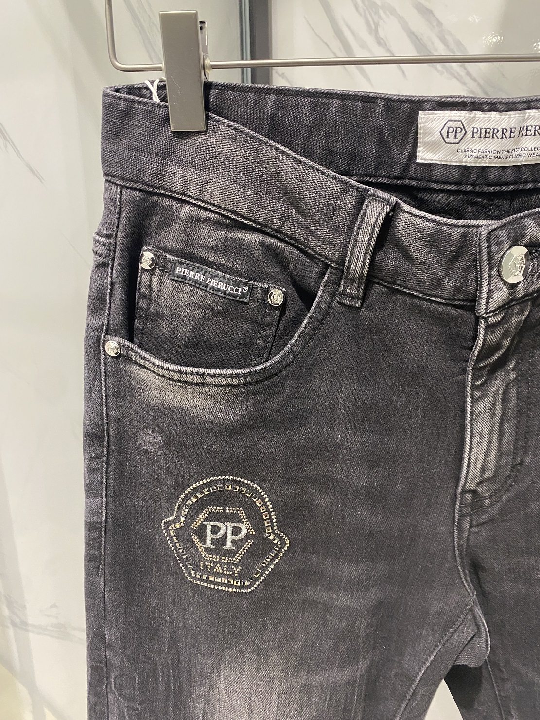 pierrepierucci现货秋冬新款潮牌美式轻奢男士牛仔裤牛仔裤