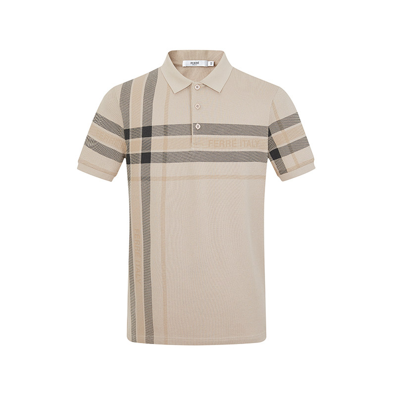 ferre费雷男装2022春夏新款polo商务提花字母针织衫