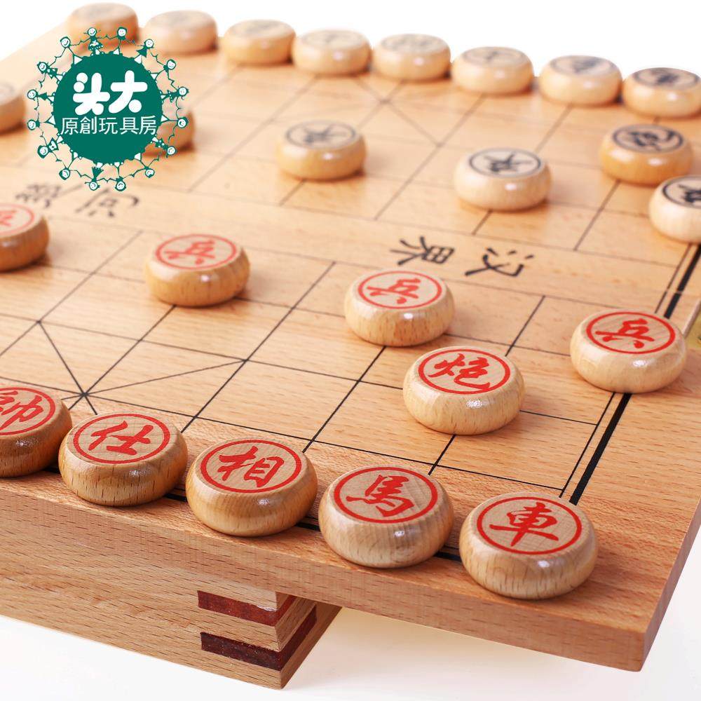 新加坡tots头大玩具折叠中国象棋实木成人儿童环保中国象棋