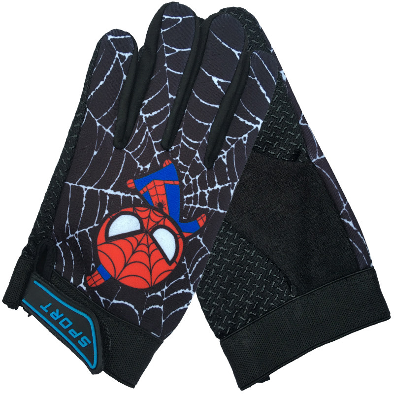 可爱儿童保暖骑行手套秋冬季防滑透气卡通蜘蛛手套