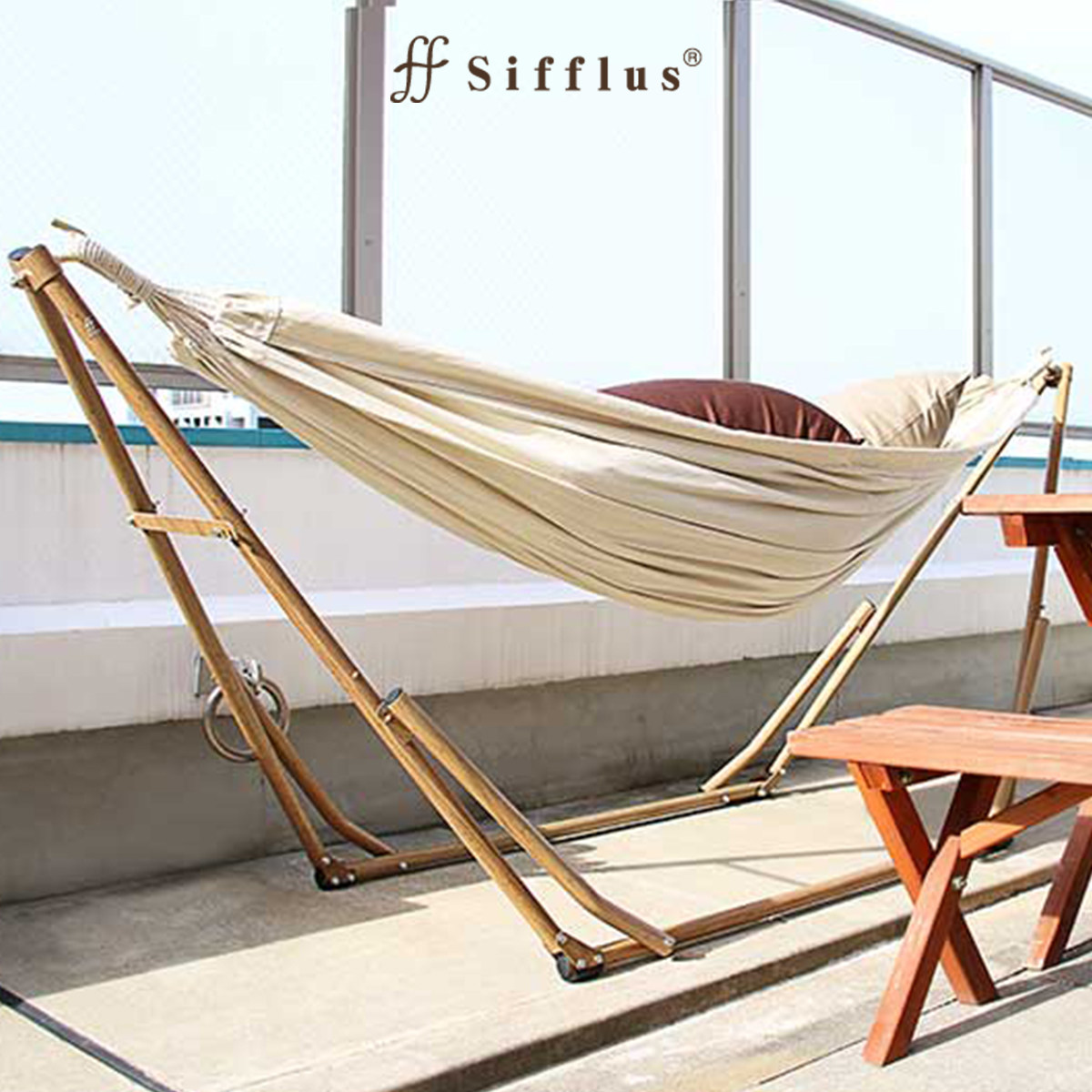 现货日本sifflus阳台秋千吊床晒衣架ins吊床