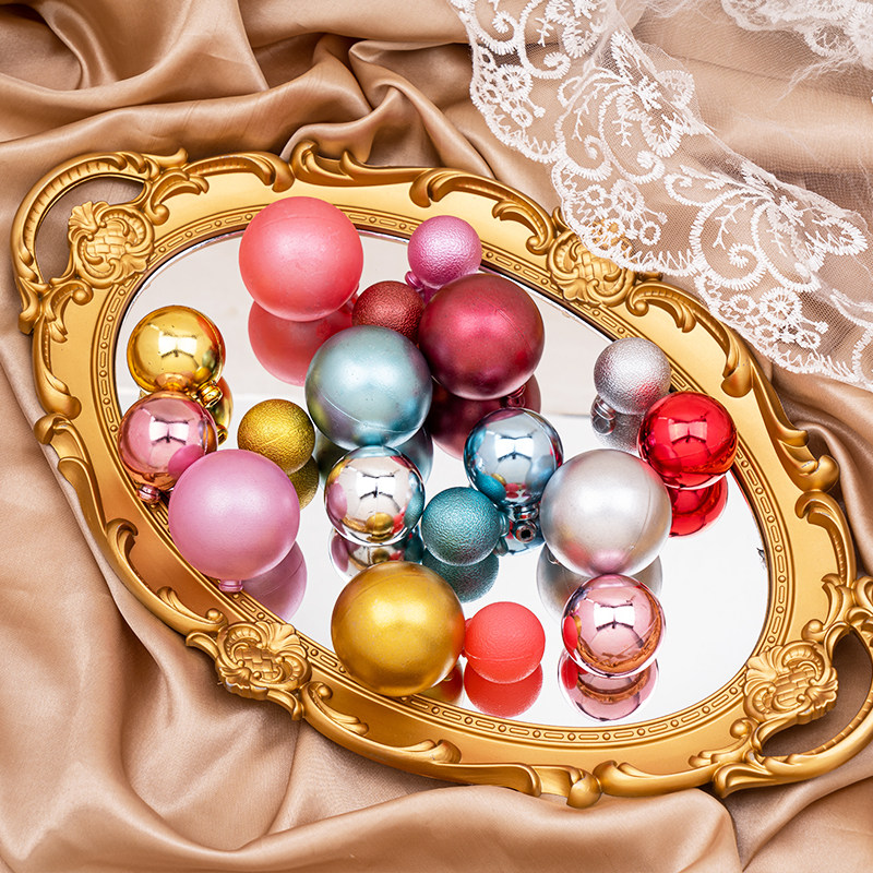 圣诞节许愿球烘焙蛋糕装饰摆件生日派对彩色磨砂球幻彩球装扮插件