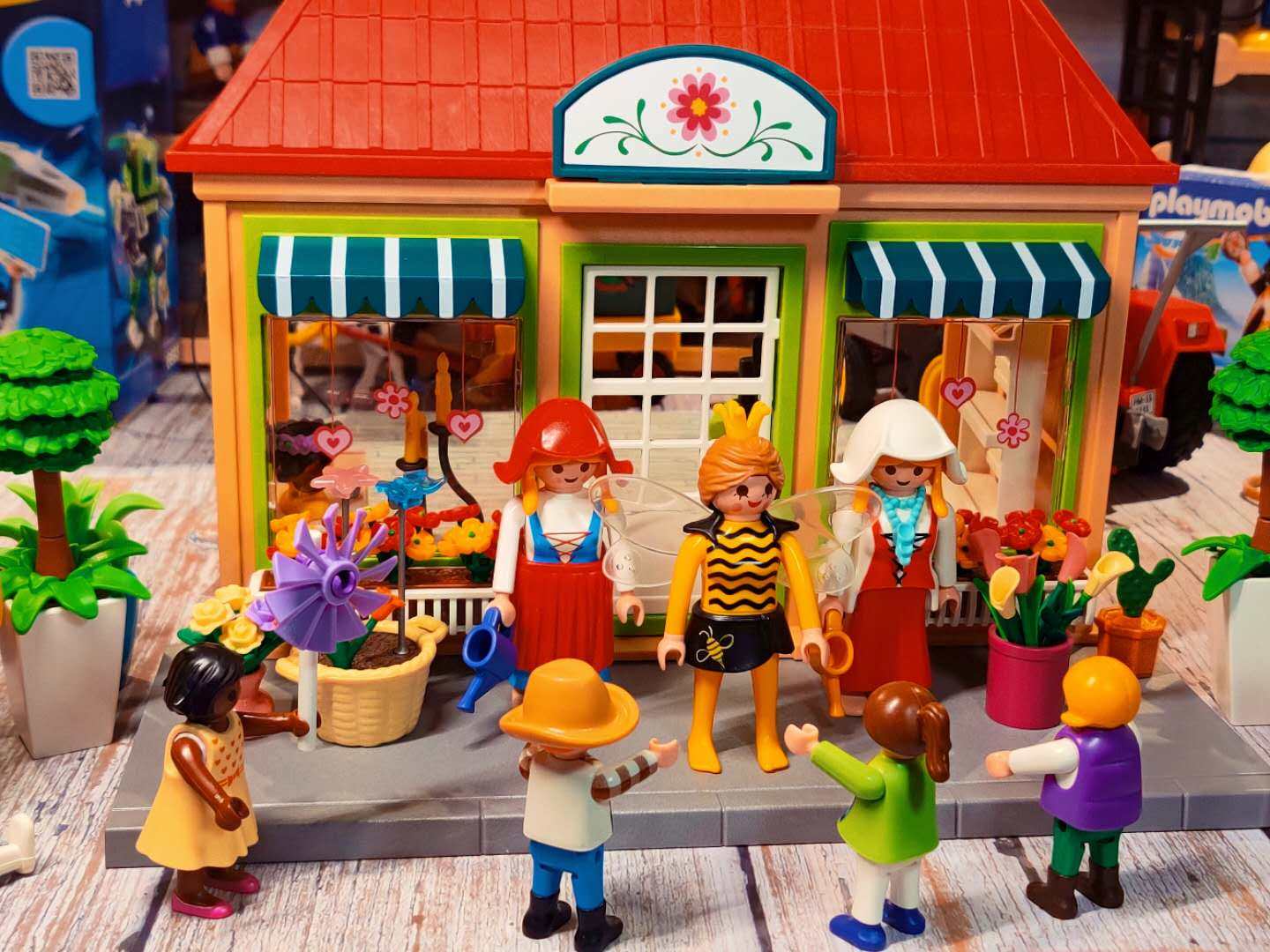 playmobil70014城市住房70015咖啡馆70016花店德国摩比世界街景