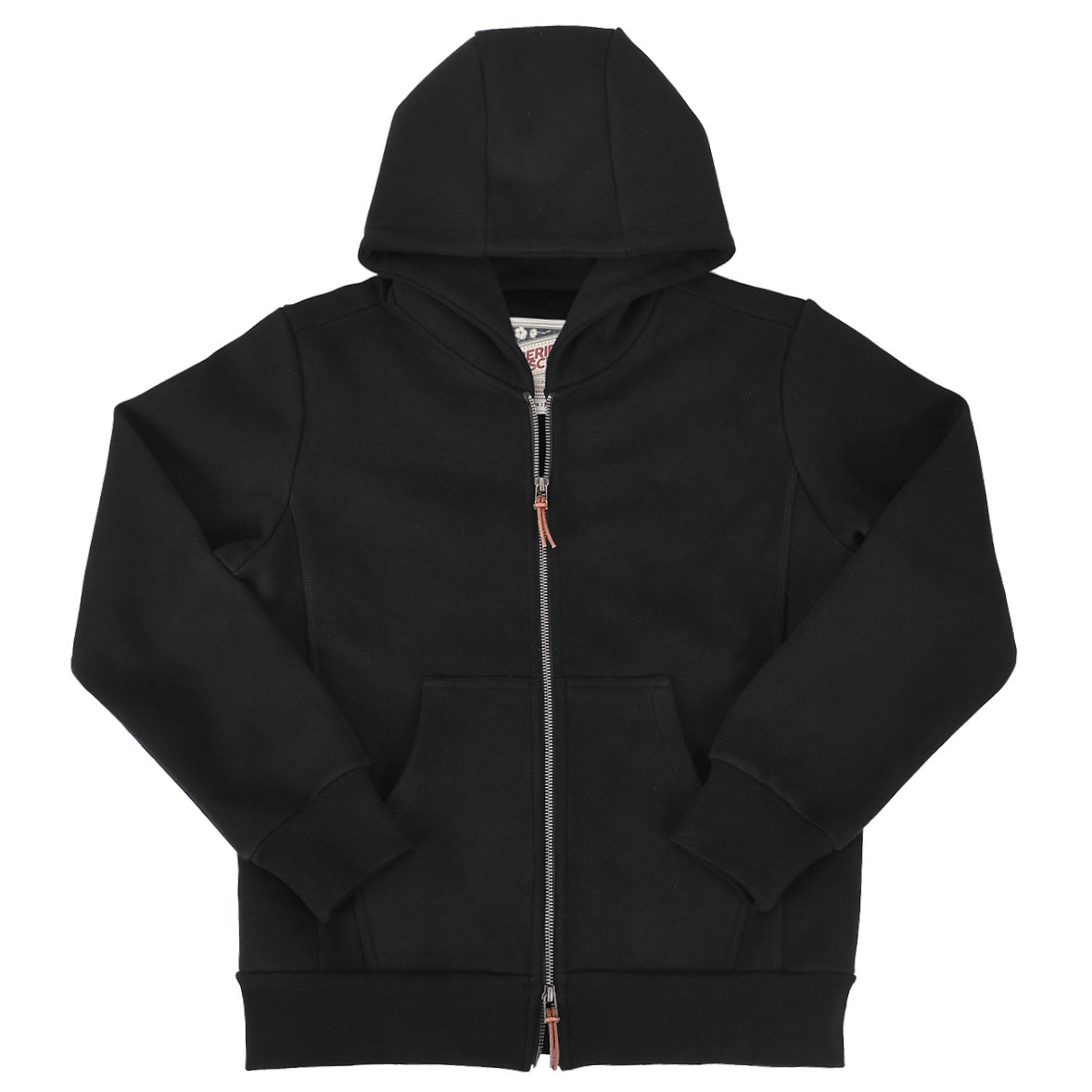 柴米美式复古阿美咔叽重磅加厚黑色纯棉拉链连帽卫衣帽衫男秋冬季