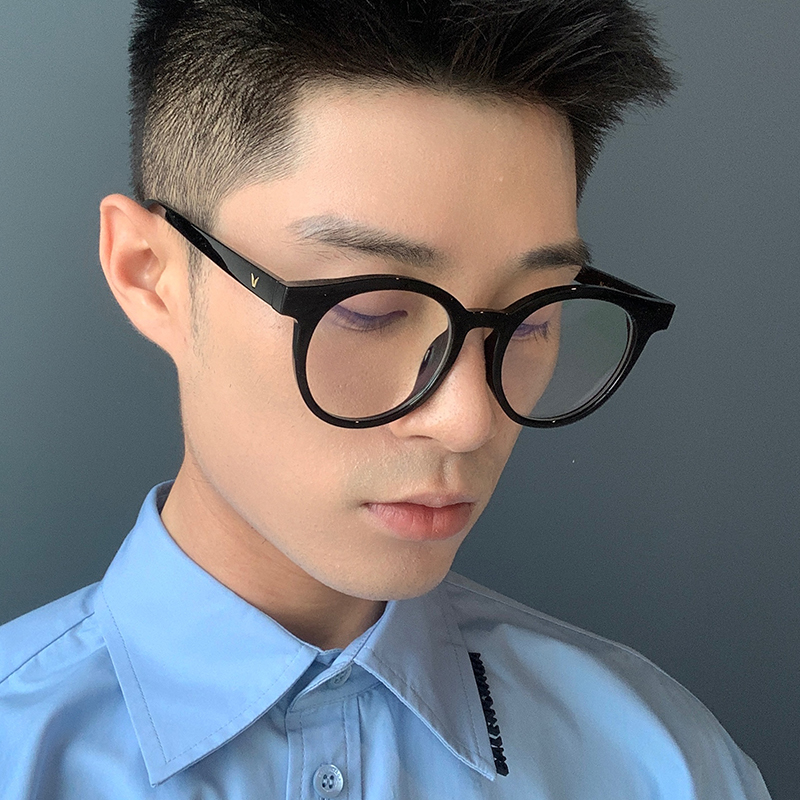 黑框眼镜男士韩版复古防蓝光辐射可配近视平光眼镜框架女潮网红款