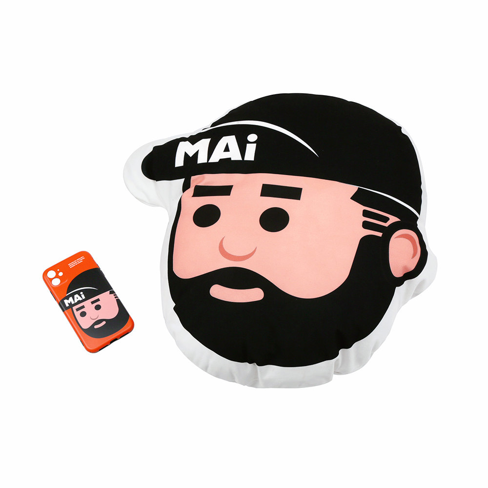 mmlabcrew mr.mai 麦先生头像logo 潮流沙发汽车抱枕靠枕靠垫腰枕