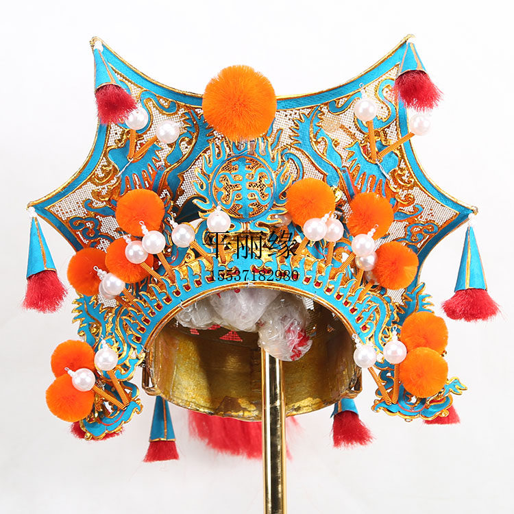 八角戏曲武生京剧花脸帽子霸盔霸王戏剧头饰古典舞配饰