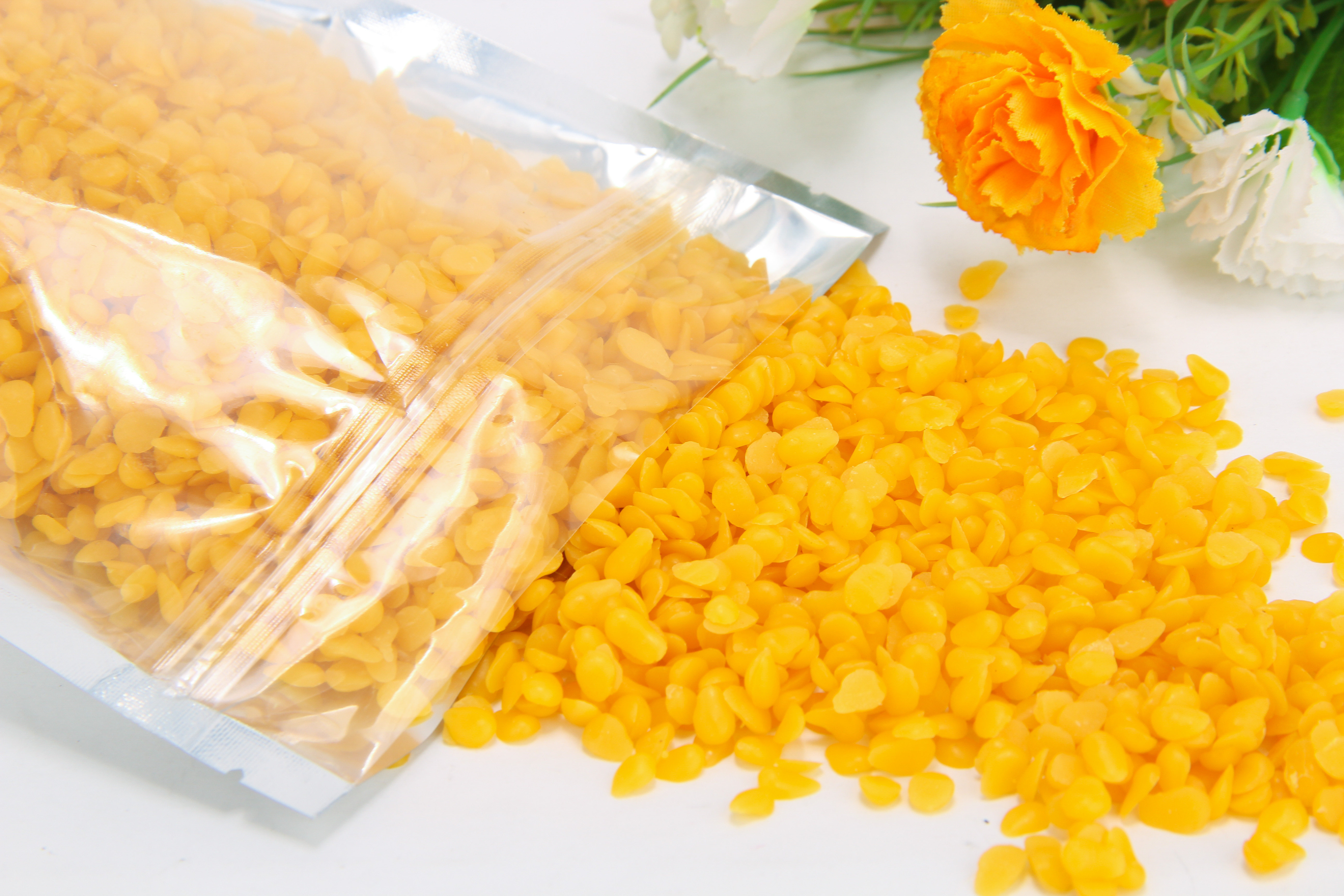 食用级黄蜂蜡天然黄色蜂蜡颗粒diy唇膏原料可入药500g包邮