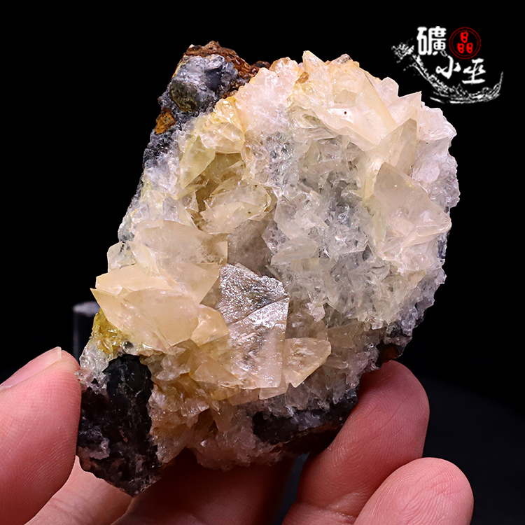 包邮片状黄色方解石天然保真原石矿物晶体标本摆件