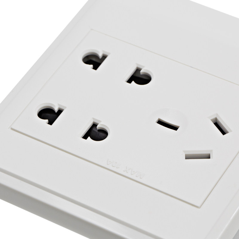 欧普照明 七孔开关插座面板 白色电源插座二二三插 86型暗装7孔g
