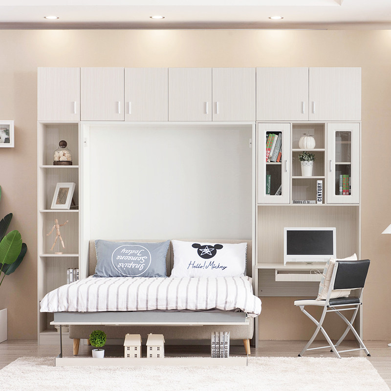 瀚辰木业书房隐形床书桌书柜一体客厅多功能折叠床壁床沙发一体