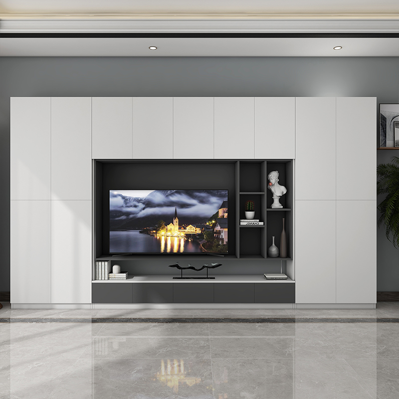 电视柜定制客厅组合墙柜现代轻奢简约满墙收纳电视柜