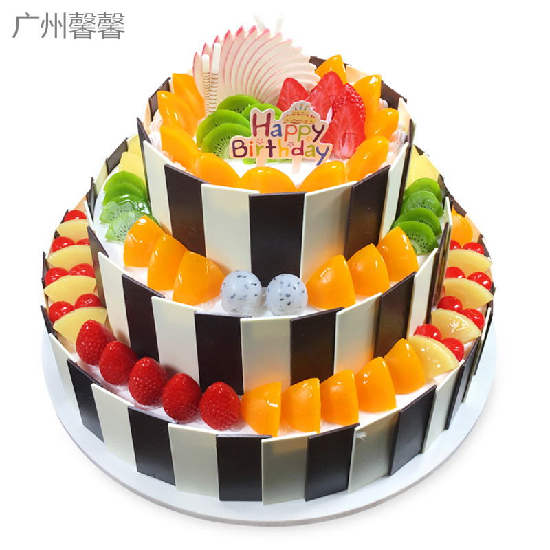 仿真新款蛋糕模型三层多层水果塑胶生日定制仿真水果