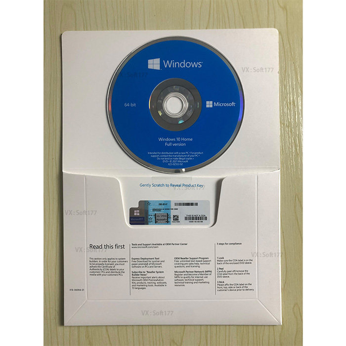 microsoft微软windows10家庭专业版64位dvd光盘操作系统其它配件