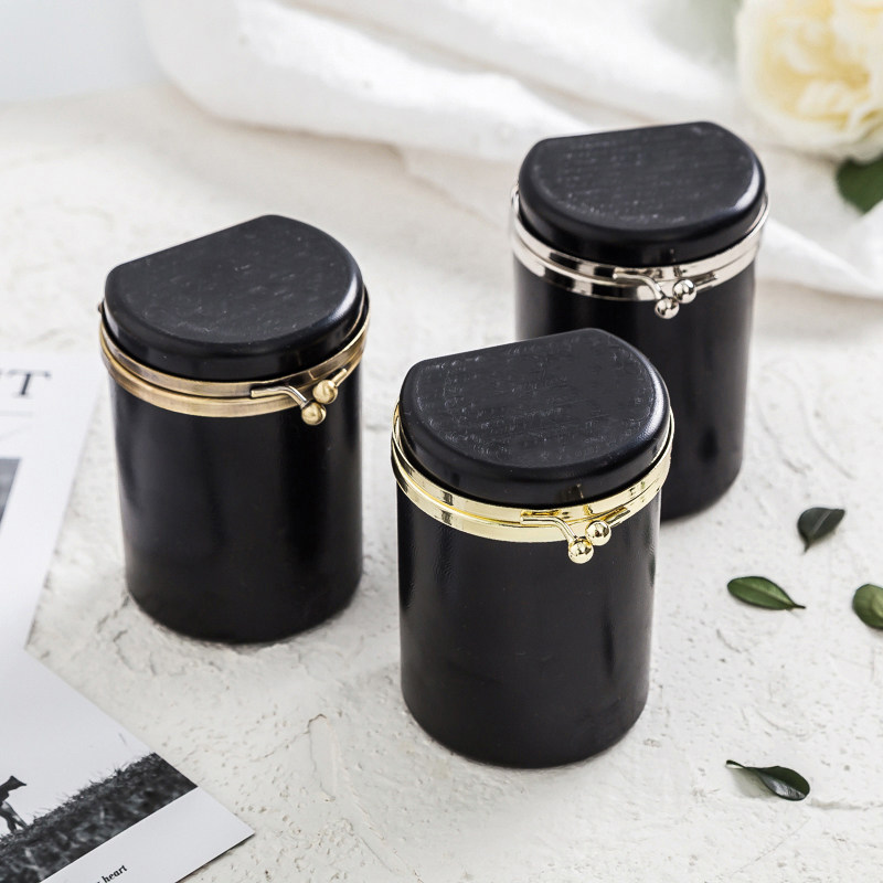 唐兔兔 d形高筒口红盒黑圆桶金色银色青古口金盒 手工diy包包配件